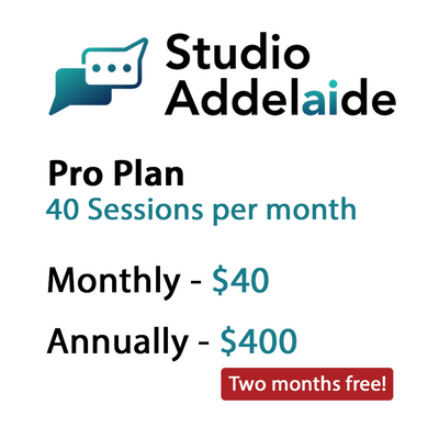 Studio Addelaide - Pro Plan - 40 sessions/month